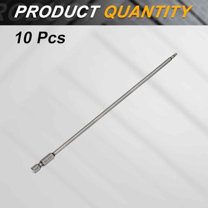 HARFINGTON 10pcs T10 Torx Head Screwdriver Bit 1/4" Hex Shank 7.87" (200mm) Long Magnetic No Hole Tip Tamper Proof 6 Point Star Screw Driver Drill Bits S2 Steel Industrial Power Screwdrivers - size: T10 x 7.87"
