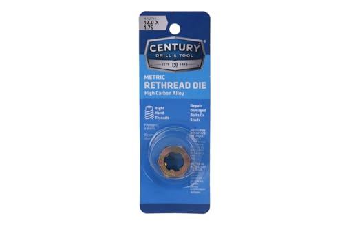Century Drill & Tool, 92712, 12.0X1.75,Rethreading Die,Tool Set, Thread Repair - size: 12.0 X 1.75