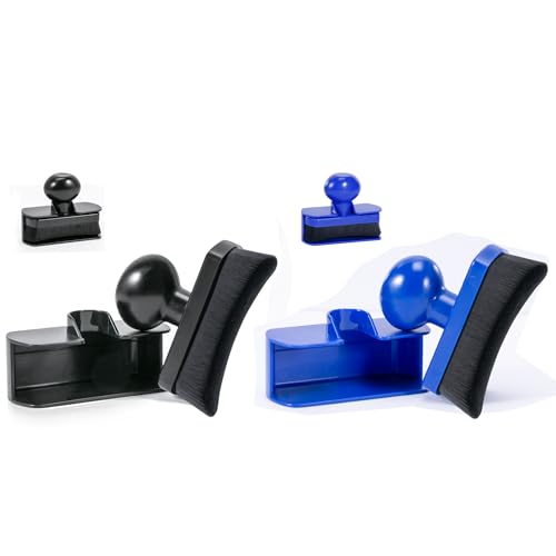 Car Tire Shine Applicator,Vegan Tire Shine Applicator with Curved Brush Head - Large Automotive Tire Dressing Applicator Brush with Storage Stand for Tire Detailing, 3.6 Inch -2pcs (Black&Blue) - color: Black & Blue