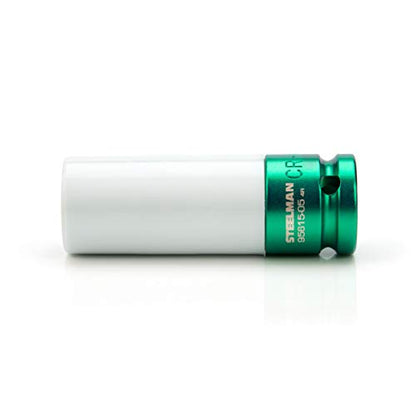 Steelman 3/4-inch Sleeved Socket, Wheel and Lug Nut Protector Polyethylene Sleeve and Insert, Non-Marring, Long, 6-Point, 1/2-inch Drive - size: 3/4" Green