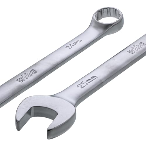 Wiha 30492 31-Piece Combination Wrench Set, SAE and Metric | 12-Point Box and Open Ends, Full Drawer Tray