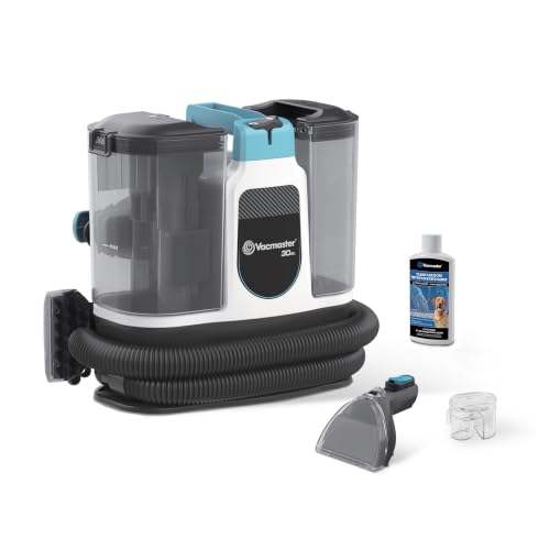 Vacmaster 30 Series Mini Portable Carpet & Upholstery Spot Cleaner Machine | 16KPa Power Suction includes tough stain tool and hose cleaner for Pets, Area Rugs and Couches - color: Denim