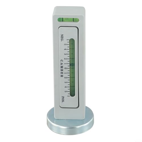 Four-Wheel Positioning Level Camber Caster Gauge Adjustable -5 to 5 Degrees Aluminum Alloy Magnetic Disc Brake Attachment for Car Truck Alignment White 1 Pack
