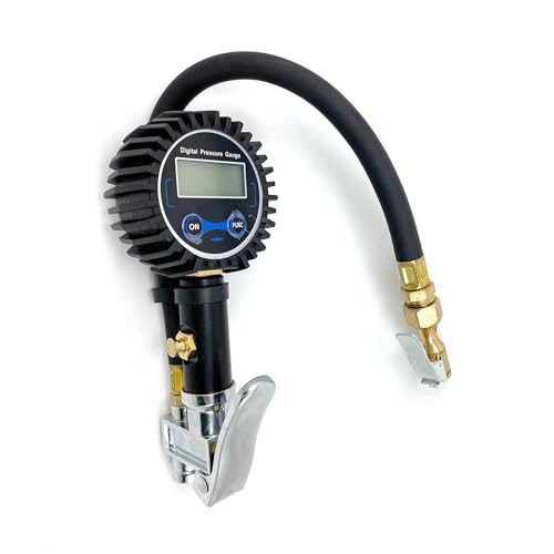 DYNAMIC POWER Pro-Grade Digital Tire Pressure Gauge – Dual Color LCD for Day/Night Clarity, 200 PSI Heavy-Duty, 1/4" NPT | Precision Tool for Automotive Pros, Trucks & DIY