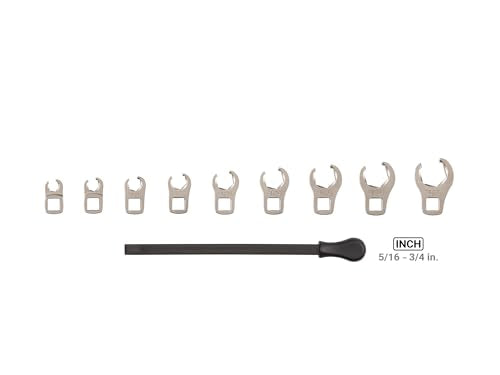 TEKTON 3/8 Inch Drive Flare Nut Crowfoot Wrench Set, 9-Piece | WCF91120 - size: 9-Piece (5/16-3/4-Inch), style: Wrenches with Key Storage
