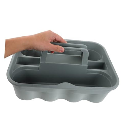 Portable Cleaning Supplies Organizer Basket with Handle Plastic Tool Tote for Car Detailing and Home Use Lightweight Storage Bin for