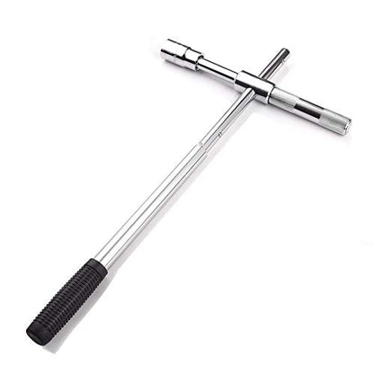 23" Universal Extended Lug Wrench, 4 Way Tire Iron Nut Wrench Set with Storage Bag and Standard Sockets (17mm/19mm,21mm/23mm) for Heavy Duty Cross Wheel Wrench, Lug Nut Removal Tool