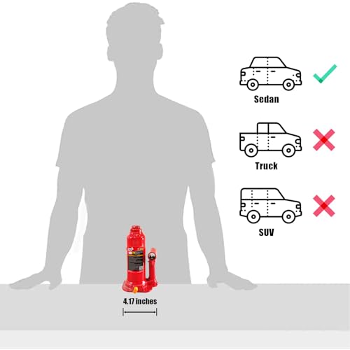 Big RED Welded Car Bottle Jack with Vertical and Horizontal Usage: Capacity 10 Ton (20,000 LBs), Red - size: 10 Ton (20,000 LBs), style: Muti-position