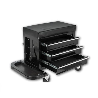 ZeHuoGe 3 Drawer Tool Chest, Rolling Mechanic Seat with Tool Trays, 2-In-1 Tool Chest, 350lbs Max Weight Capacity