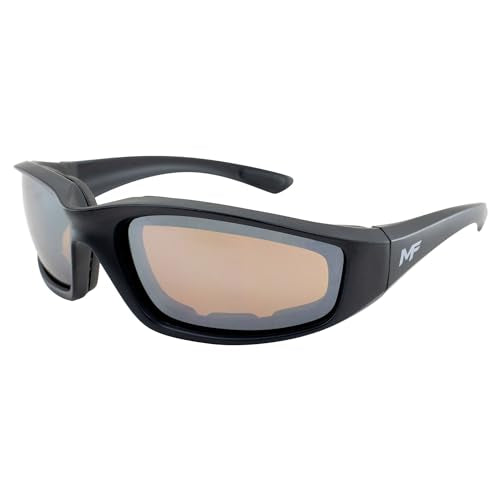 MF MotoFrames Payback Padded Motorcycle Sunglasses Black Frames - color: Black Frame/Driving Mirror Lens