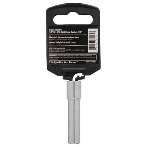 S15108 1/4" Drive SAE Socket, 1/4" Deep 6 Point - size: 1/4 INCH, style: DEEP