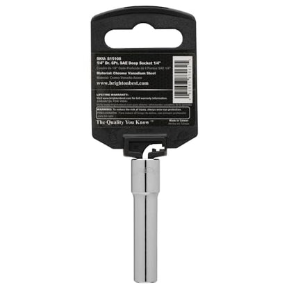 S15108 1/4" Drive SAE Socket, 1/4" Deep 6 Point - size: 1/4 INCH, style: DEEP