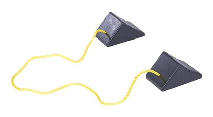 Vestil RWC-2-PR Molded Rubber Wheel Chock with Rope 8 In. x 56 In. x 4 In. Black