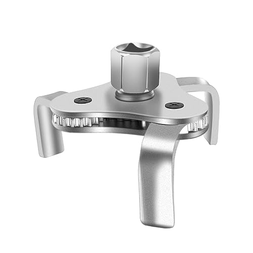 Universal Adjustable Oil Filter Wrench, Carbon Steel, 3-Jaw Design, 2.5-4.5 Inch Range, Suitable for Cars, Trucks, Motorcycles, Lawn Mowers - style: Silver 2 1/8-4 1/2 Inch