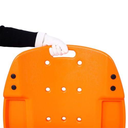 48 Inches Mechanic Creeper, Blow Molded Ergonomic HDPE Body with Padded Headrest, 6 Swivel Casters and Dual Tool Trays, 440 lb Capacity, Low Profile Automotive Car Creeper for Repair & Maintena - color: Orange
