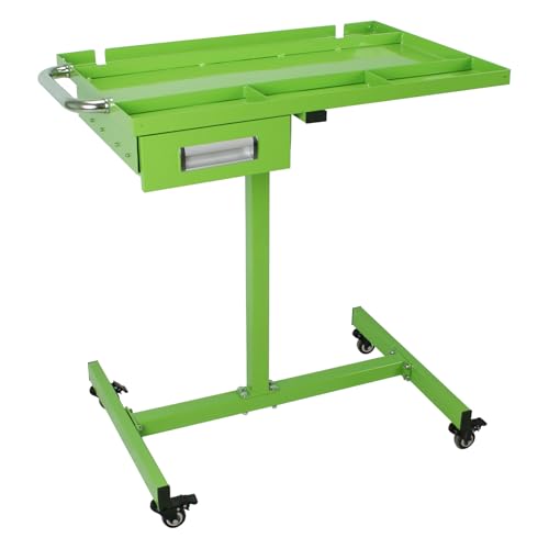 Rolling Tool Tray,220lbs Capacity Tear Down Work Table with Drawers,Rolling Work Table for Garage, Shop, DIY(Green)