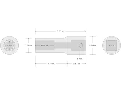 TEKTON 3/8 Inch Drive x 3/8 Inch Impact Socket | SID14210 - size: 3/8 Inch, style: Semi-Deep