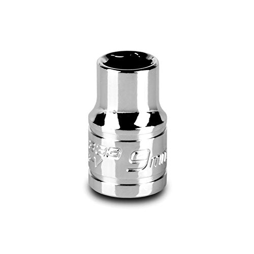 Capri Tools 9 mm Shallow Socket, 3/8-Inch Drive, 6-Point, Metric - size: 9 mm