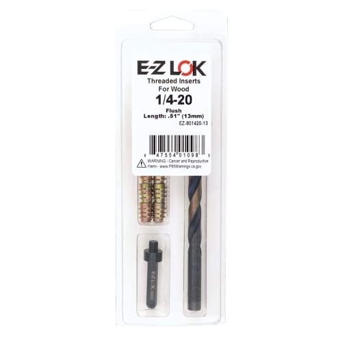 E-Z LOK E-Z Hex Thread Repair Kit for Soft Wood Flush Threaded Inserts 1/4-20 x 13mm, Drill, Installation Tool - size: 1/4-20 x 13mm, style: Flush