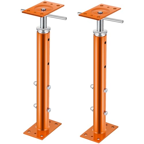 Yaocom 2 Pcs Adjustable Jack Post, 19"-36" Height Range, Basement Floor House Screw Jacks for Lifting Joist Beam Brace for Cellar Ceiling, Center Point Load Capacity 11023 Lbs (Orange) - color: Orange, size: 19"-36"