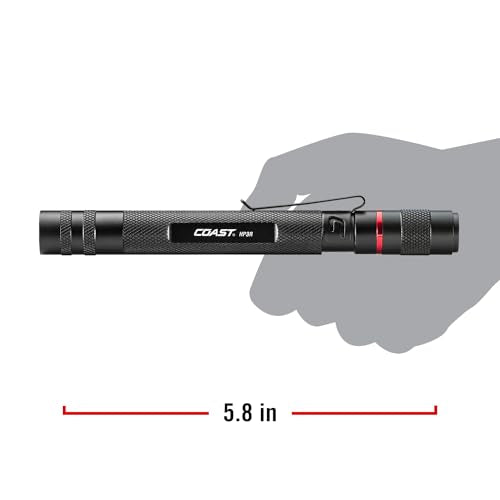 Coast HP3R 500 Lumen Rechargeable LED Penlight with Twist Focus, Red - color: Red