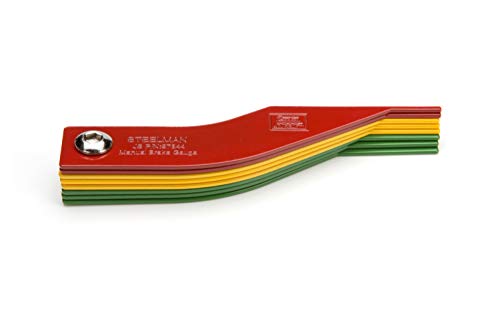 Steelman 8-Piece Brake Lining Thickness Gauge Set for Mechanics, Use with Disc and Drum Brake Pads, Color-Coded, Steel, Stamped Metric and SAE Callouts - size: 1-Pack, 8-Piece Set