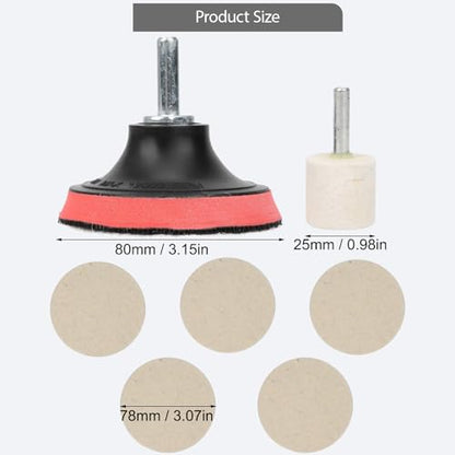 Car Glass Scratch Remover Kit, Windshield Scratch Remover, with 100g Cerium Oxide Powder oxido de cerio, Glass Polish and Wheels Set Polish Pads for Windshield Glass Scratch Remove