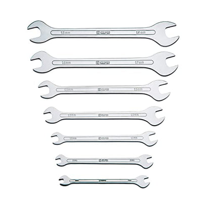 Capri Tools Super-Thin Open End Wrench Set, Metric, 6 to 19 mm, 7-Piece (11850-7MRK) - size: Metric Set, style: 7-Piece (6 to 19 mm)