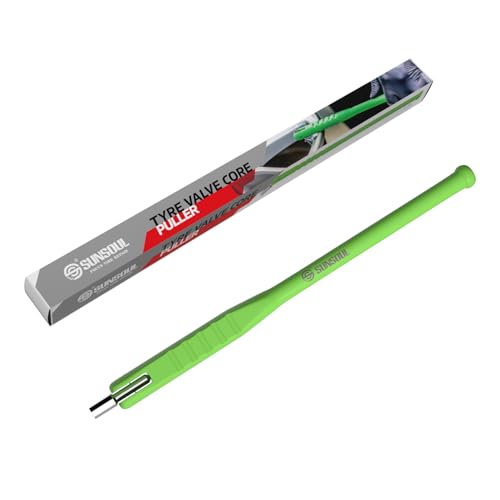 SUNSOUL 2-in-1 Tire Valve Stem Puller, 12 Inch Valve Stem Removal Tool | Composite Nylon Construction, Rim Protection Design, 300° pivoting head, 2-in-1 Valve Core & Valve Stem tool