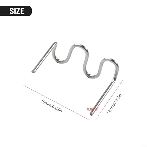 100PCS 0.6mm 0.8mm Welding Staples Stainless Steel Plastic Welding Nails for Car Bumper Repair Kit Compatible with ABS PVC Nylon Hot Stapler Replacement Tips(0.8mm Wave staples)