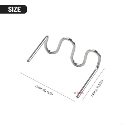 100PCS 0.6mm 0.8mm Welding Staples Stainless Steel Plastic Welding Nails for Car Bumper Repair Kit Compatible with ABS PVC Nylon Hot Stapler Replacement Tips(0.8mm Wave staples)