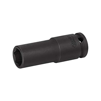 Jetech 3/8 Inch Drive 13mm Deep Impact Socket, Heat-Treated Chrome Molybdenum Alloy Steel, 6-Point Design, Metric, Anti-Rust Finish for Pneumatic & Electric Impact Wrench - size: 13mm