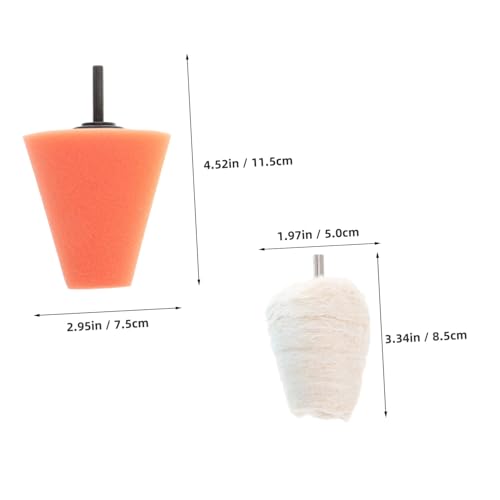Alipis 4pcs Car Wheel Buffing Kit Durable Sponge Polishing Cone Set for Easy Wheel Hub Cleaning Waxing Compatible with All Car Models