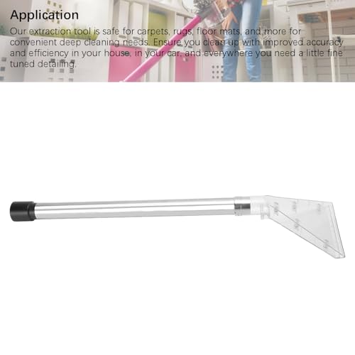 ZJchao Universal Shop Vacuum Extractor Attachment for Carpet Upholstery Car Detailing Turns Wet Vacs into an Extractor for 32mm 35mm Vacuums Clear Head Stainless Steel Tube