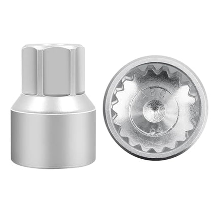 ABC-64 18Pt Outer Ring 2mm Wheel Locking Nut Key for Porsche VW | Wheel Lock Nut Socket Adapter, Anti-Theft Lug Nut Removal Tool, Anti-Theft Screw Remover, Repair Tool, Tyre Fitting, garage - color: ABC-64 Outer ring thickness: 2mm