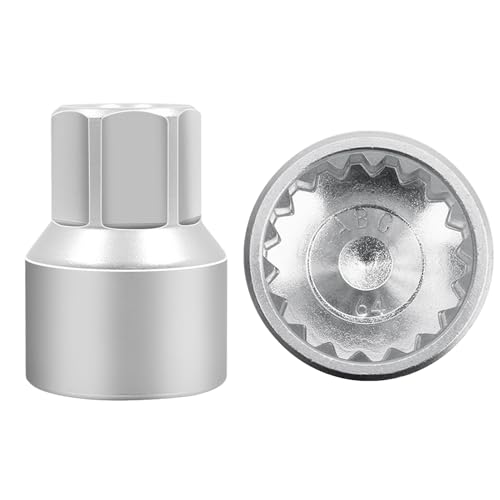 ABC-64 18Pt Outer Ring 2mm Wheel Locking Nut Key for Porsche VW | Wheel Lock Nut Socket Adapter, Anti-Theft Lug Nut Removal Tool, Anti-Theft Screw Remover, Repair Tool, Tyre Fitting, garage - color: ABC-64 Outer ring thickness: 2mm