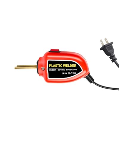 100W Portable Plastic Welder with 200 Free Welding Pins, Hot Stapler Plastic Repair Kit for Car Bumper - color: Red, size: US plug