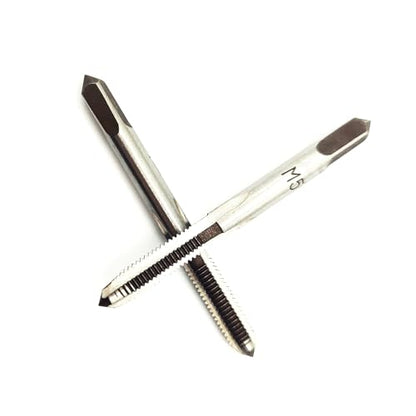 AtticZone M5 x 0.8 Metric Hand Thread Tap, Right Hand, Alloy Tool Steel, 1 Taper Tap, 1 Plug Tap for Metal Working DIY Industrial - size: M5x0.8