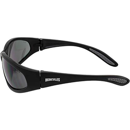 Global Vision Hercules Motorcycle Sunglasses Safety Riding Glasses Anti-Fog ANSI Rated - color: Black Frame/Smoke Lens