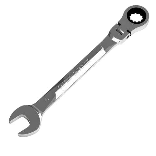 Egofine 18mm Ratchet Wrench Flex Head, Ratcheting Combination Wrench Metric, Industrial Grade Gear Spanner with 12 Point Box End, 72-Teeth Ratchet, Chrome Vanadium Steel - style: 18mm