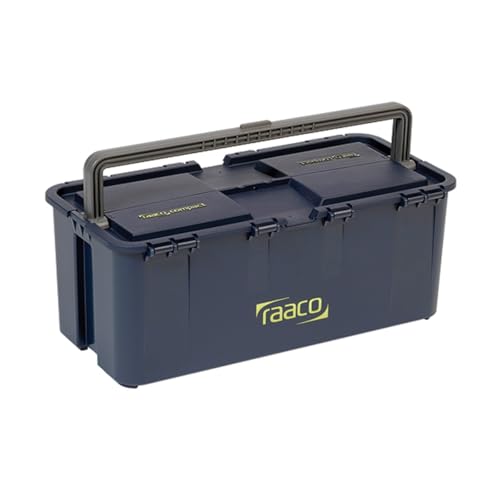 Raaco Tool Box with Removable Trays - 66 lb Load Capacity (Compact 20) | Durable Plastic Polypropylene (PP) Organizer with Handle, Stackable & Lockable, 66 lb Load Capacity (Compact 20) - accessory - style: Close