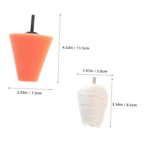 Mikinona 4pcs Polishing Cone Wheel Kit Car Hub Buffing Tools with Sponge Pads for Drills Wheel Cleaning and Detailing