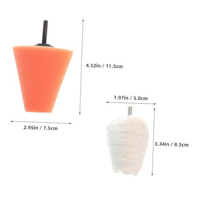 Mikinona 4pcs Polishing Cone Wheel Kit Car Hub Buffing Tools with Sponge Pads for Drills Wheel Cleaning and Detailing