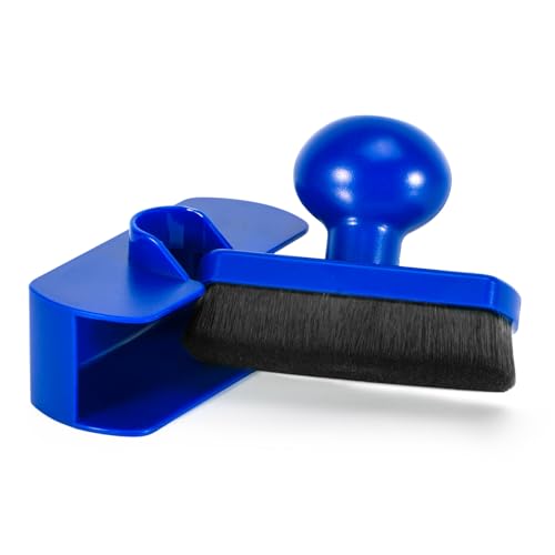 UNIMEIX Tire Shine Applicator Brush Large Vegan Tire Shine Brush with Storage Stand for Vehicles Tire Shine Polish Wax and Car Wash (Blue) - color: Blue