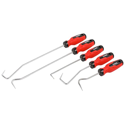 ARES 10038 Hose and Seal Removal Set, 5-Piece, Chrome-Plated | Includes 90 degree seal pick and single and double offset hose removers; chrome-plated steel shafts - size: 5-Piece Hose + Seal Removal Set