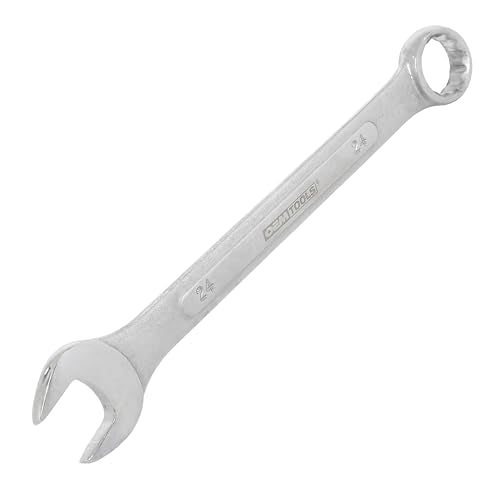 OEMTOOLS 22124 24mm Jumbo Combination Wrench, Chrome Plated, Raised Panel Design, Continuous Curve Open End, Reduces Stress and Damage - size: 24mm