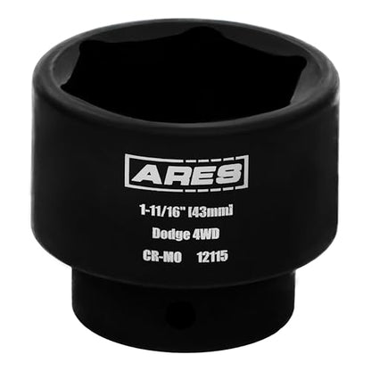 ARES 12115 1-11/16-In (43mm) Axle Nut Impact Socket - 1/2-In Drive | Durable Chrome Moly Construction; Compatible with Dodge (Select Models) - size: 43mm