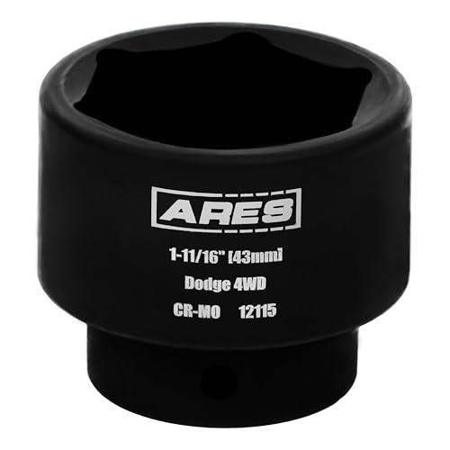 ARES 12115 1-11/16-In (43mm) Axle Nut Impact Socket - 1/2-In Drive | Durable Chrome Moly Construction; Compatible with Dodge (Select Models) - size: 43mm