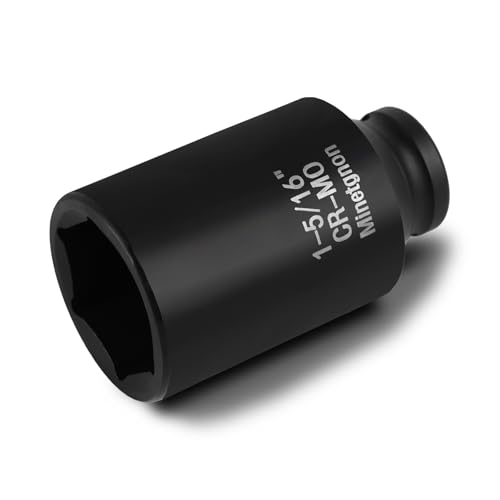 1-5/16 Socket Deep 1/2 Drive Impact Socket 6 Point CR-MO Axle Nut Heavy-Duty Socket SAE for Easy Removal & Installation of Wheel Hub & Axle Shaft Nuts - color: Deep_6 Pt_1/2, size: 1-5/16