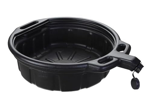 Heavy Duty 17 Qt Oil Drain Pan with Large Spout for Fast Pouring